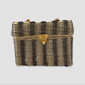 Vintage 1950s DELILL Weaved Gold and Black Bag